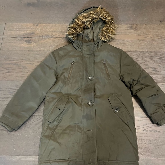 Gap khaki parka coat sz 8 VGUC - Picture 2 of 6